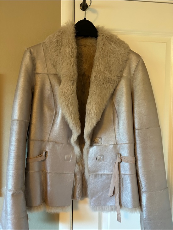 BCBGeneration Jackets & Blazers - Vintage Plush Taupe leather Jacket with Shawl Collar